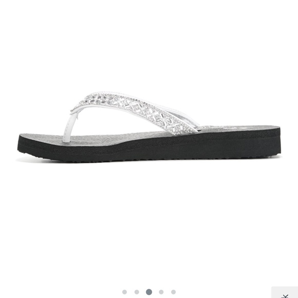 Skecher cali meditation garden bliss flip flops, white - Picture 2 of 5